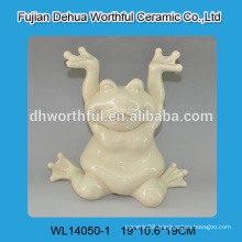 2016 new arrival personalized porcelain frog figurines for home decoration